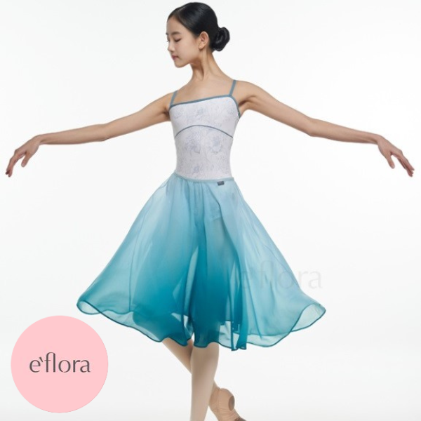 【 e`flora / イーフローラ 】<br>バレエ  ロング  プルオンスカート