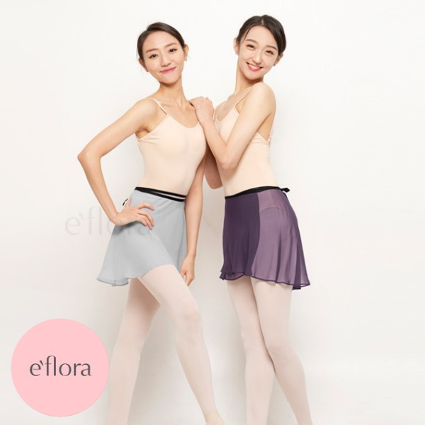 【 e`flora / イーフローラ 】<br>バレエ  巻きスカート  38cm丈