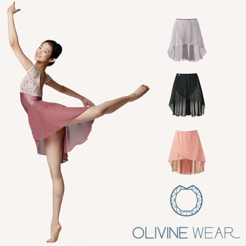 【 OLIVINE /オリビン 】<br>バレエ  巻きスカート風  ウエストゴム  fairy