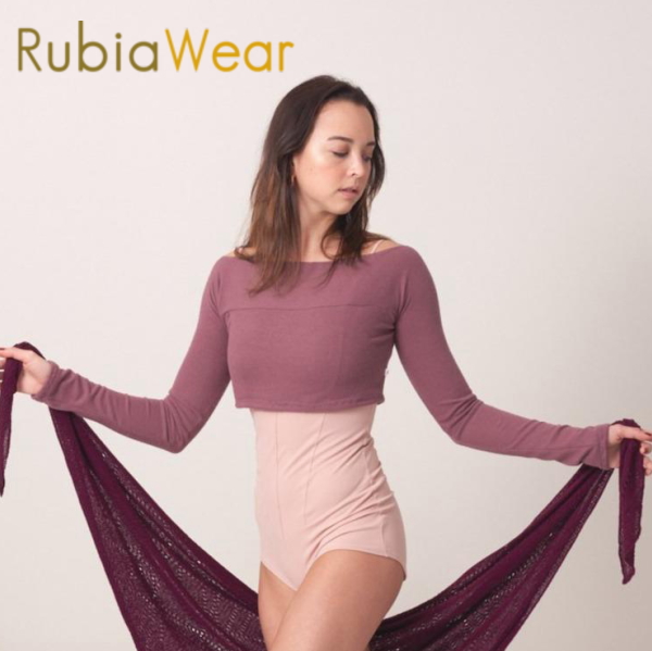 【Rubia Wear】バレエダンサーがデザインしたバレエウェア　verbena　ダスティーパープル 長袖 ルビア：rw-tops-verbena